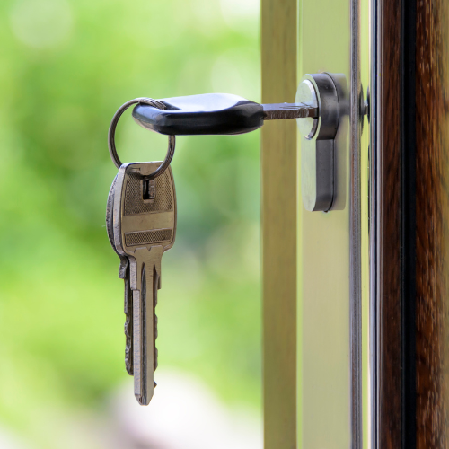 Keys in a door